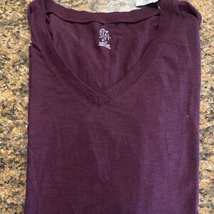 Women's Burgundy V-Neck Tee